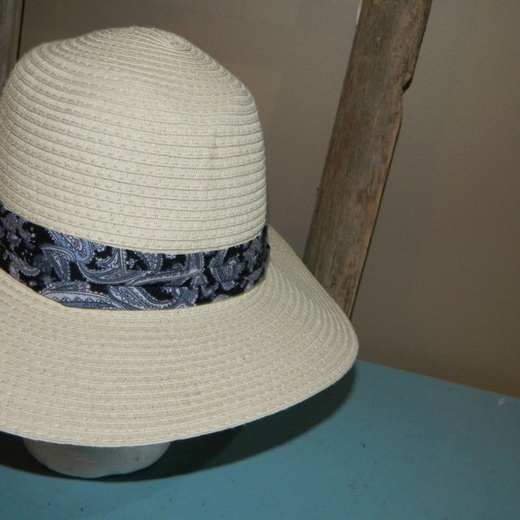 Nordstrom Straw Boho Panama Hat Size M/L - Picture 4 of 6
